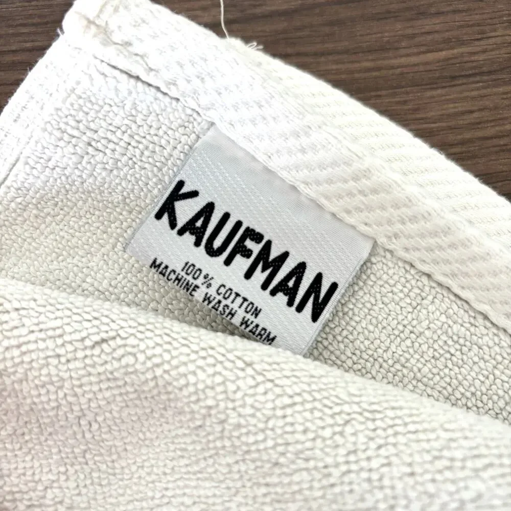 Ivory White Woven Bath Mat - Kaufman - Cotton - 34 x 25 Inches